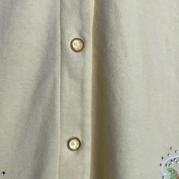 Quacker Factory Button Up T-Shirt Casual Beach Summer Vacation Theme Large - Picture 3 of 9